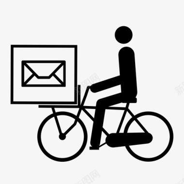 自行车投递大邮箱正面载体邮箱图标图标