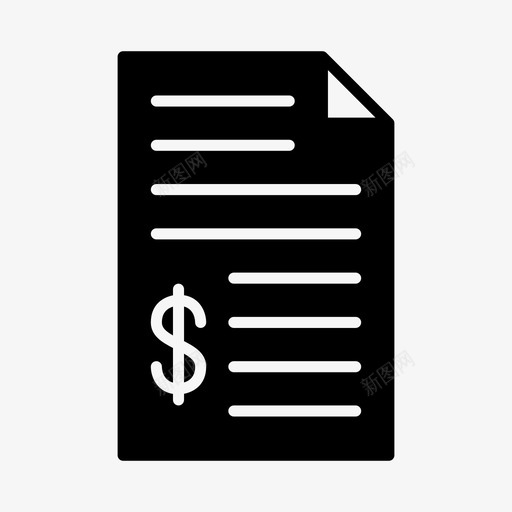 发票美元财务图标svg_新图网 https://ixintu.com 业务和财务 付款 发票 报表 美元 财务