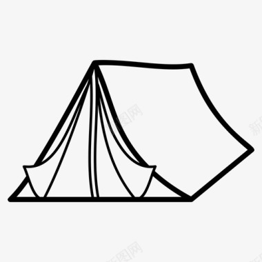 营地露营室外住宿图标图标