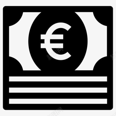 欧元现金欧元纸币图标图标