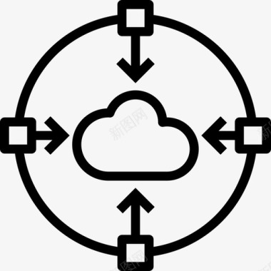 云数据和网络管理1线性图标图标