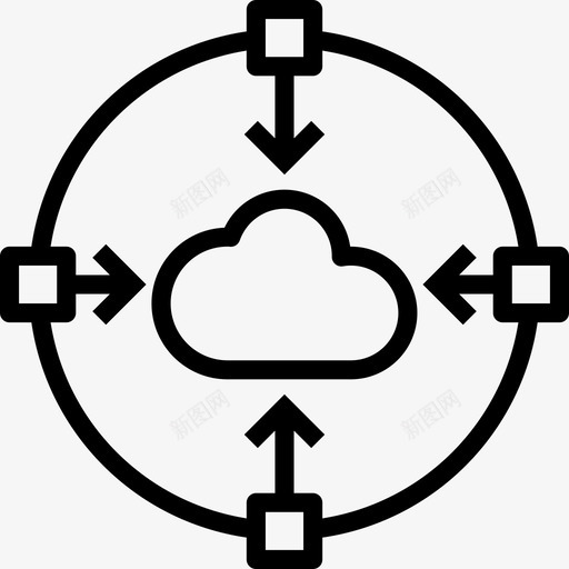 云数据和网络管理1线性图标svg_新图网 https://ixintu.com 云 数据和网络管理1 线性