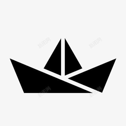 黑色纸船漂浮导航图标svg_新图网 https://ixintu.com 导航 折纸折叠纸 漂浮 纸船 纸船符号 黑色纸船