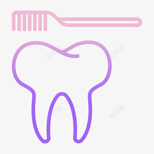 牙刷牙38轮廓梯度图标svg_新图网 https://ixintu.com 牙38 牙刷 轮廓梯度