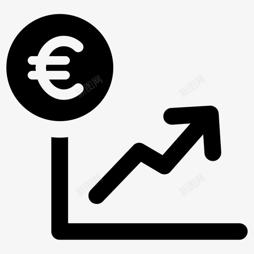 欧元金融收益图标svg_新图网 https://ixintu.com 利润 增加 收益 欧元 货币 金融