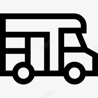商队车辆和运输2直线图标图标