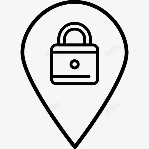 锁定地图pin图标svg_新图网 https://ixintu.com pin v29 地图 安全 锁定