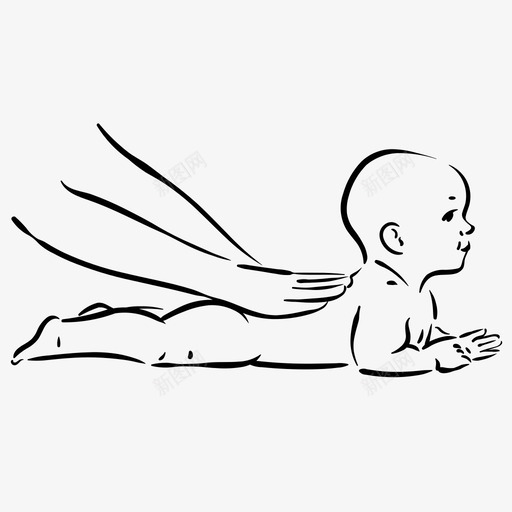 婴儿按摩身体护理图标svg_新图网 https://ixintu.com 婴儿按摩 护理 水疗和按摩 治疗 身体