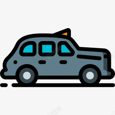 Cab英国4线性颜色图标图标