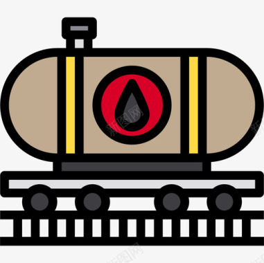 油火车能量47线性颜色图标图标