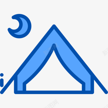 帐篷户外野营3蓝色图标图标