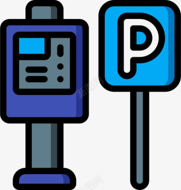 停车场公共服务9线性颜色图标图标