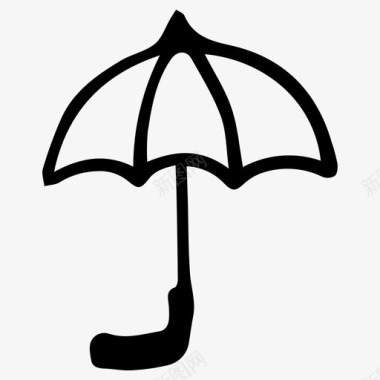 伞雨素描图标图标