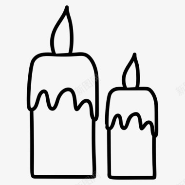 万圣节蜡烛燃烧的蜡烛蜡烛火焰图标图标