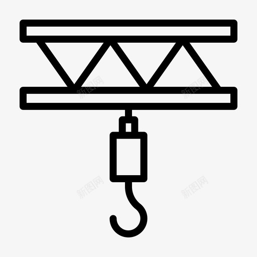 起重机后勤51直线型图标svg_新图网 https://ixintu.com 后勤 直线 线型 起重机