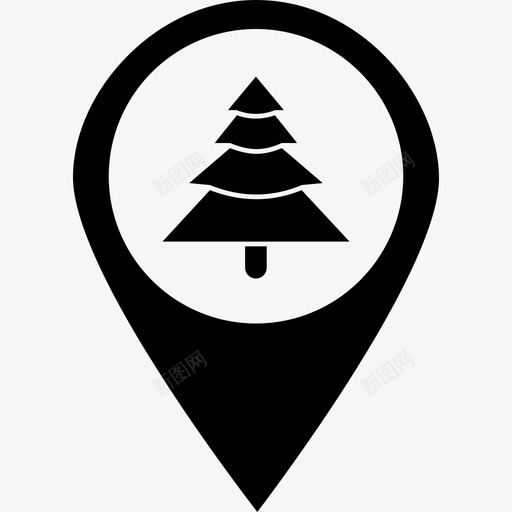 公园地图户外图标svg_新图网 https://ixintu.com v30 公园 别针 图钉 地图 户外 松树