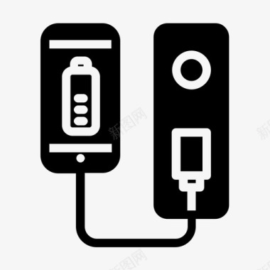 智能手机充电器电池能源图标图标