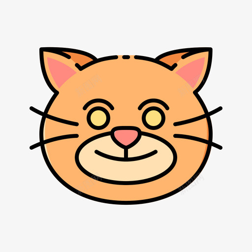 猫猫表情1线性颜色图标svg_新图网 https://ixintu.com 猫 猫表情1 线性颜色
