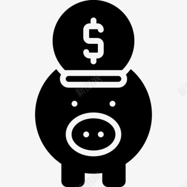 银行钱箱小猪图标图标