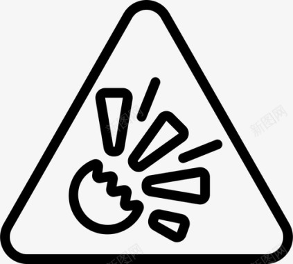 爆炸性警告标志4线形图标图标