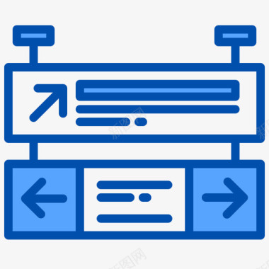 机场标牌126蓝色图标图标