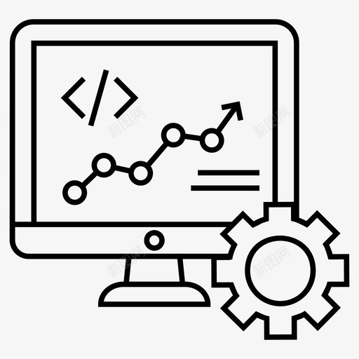 编程编码html图标svg_新图网 https://ixintu.com html javascript php 编码 编程 项目管理和团队合作线向量图标集