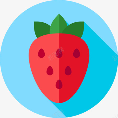 草莓水果和蔬菜37扁平图标图标