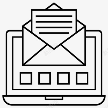 商务电子邮件商务文档市场调研图标图标