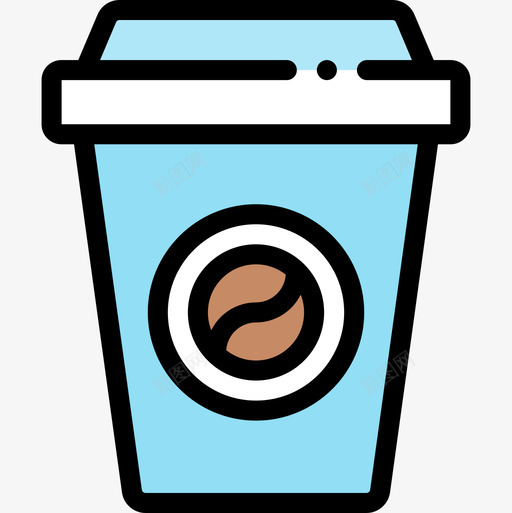 咖啡带走39线性颜色图标svg_新图网 https://ixintu.com 咖啡 带走39 线性颜色