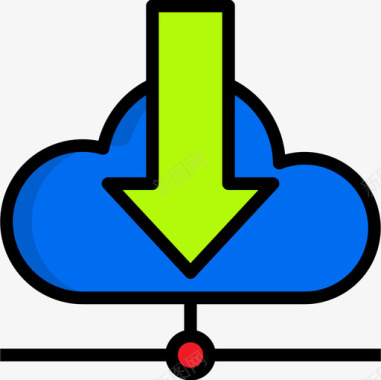 云数据和网络管理4线性颜色图标图标