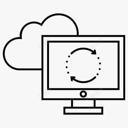 云同步云计算云数据图标svg_新图网 https://ixintu.com 云同步 云技术 云数据 云服务 云计算 托管集合和云线向量图标