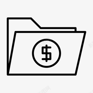 文件夹钱档案赚图标图标