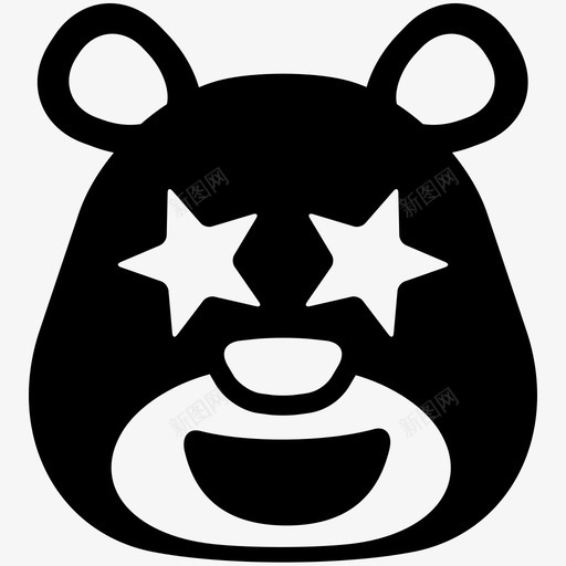 兴奋熊表情图标svg_新图网 https://ixintu.com iphone 兴奋 表情 贴纸