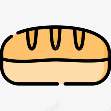 面包野餐56线性颜色图标图标