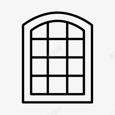 半拱形窗建筑住宅图标图标