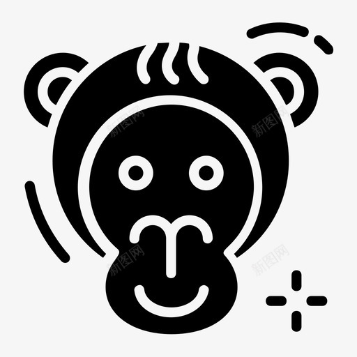 猴脸黑猩猩森林动物图标svg_新图网 https://ixintu.com 动物 图标 字形 春节 森林 猴头 猴脸 野生动物 黑猩猩