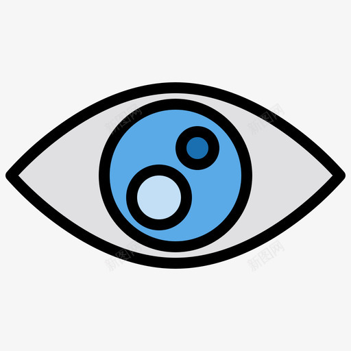 眼睛其他元素5线颜色图标svg_新图网 https://ixintu.com 元素 其他 眼睛 颜色