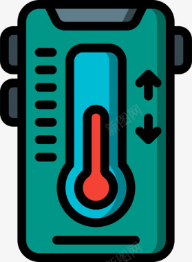 温控器domotics30线性颜色图标图标