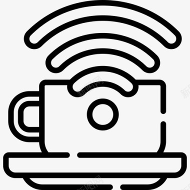 Wifi咖啡厅99线性图标图标