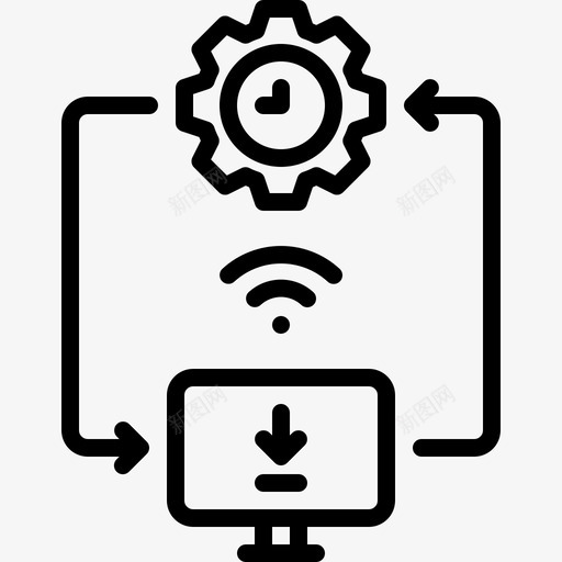 时间自动电脑图标svg_新图网 https://ixintu.com wifi 下载 时间 电脑 自动