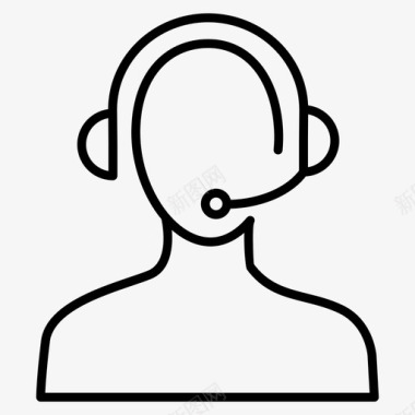 客户服务联系人耳机图标图标