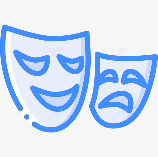 面具希腊神话22蓝色图标svg_新图网 https://ixintu.com 希腊神话 蓝色 面具