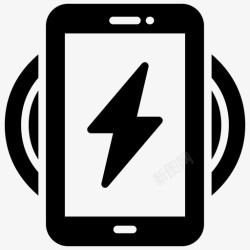 纯色移动电源无线移动充电电池使用感应充电图标高清图片