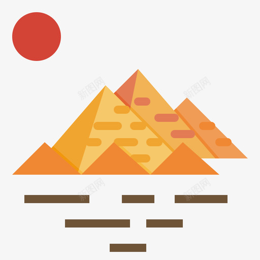金字塔地标27平坦图标svg_新图网 https://ixintu.com 地标27 平坦 金字塔