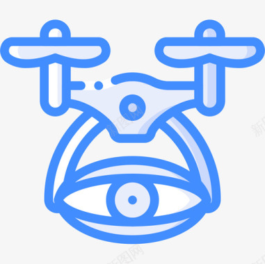 无人机无人机技术8蓝色图标图标
