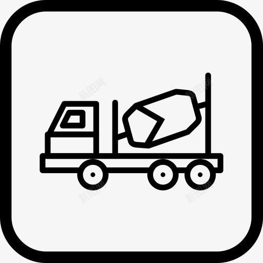 混凝土搅拌机建筑重型工程图标svg_新图网 https://ixintu.com 卡车 工程 建筑 搅拌机 混凝土 运输 重型