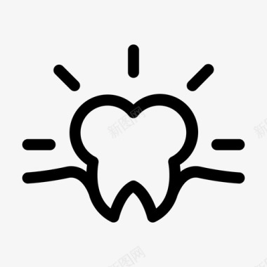 金牙牙齿发光图标图标