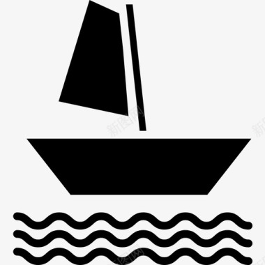 140号实心运输帆船图标图标
