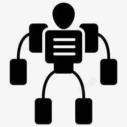 机械人脸机器人人工智能仿生人图标高清图片