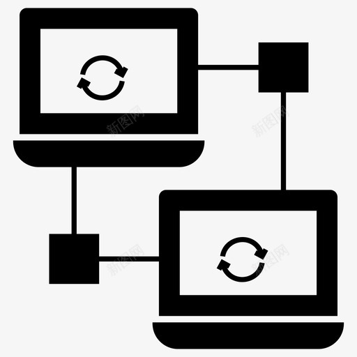 网络共享数据交换数据同步图标svg_新图网 https://ixintu.com 局域网网络 托管和云字形线矢量图标集 数据交换 数据同步 网络共享